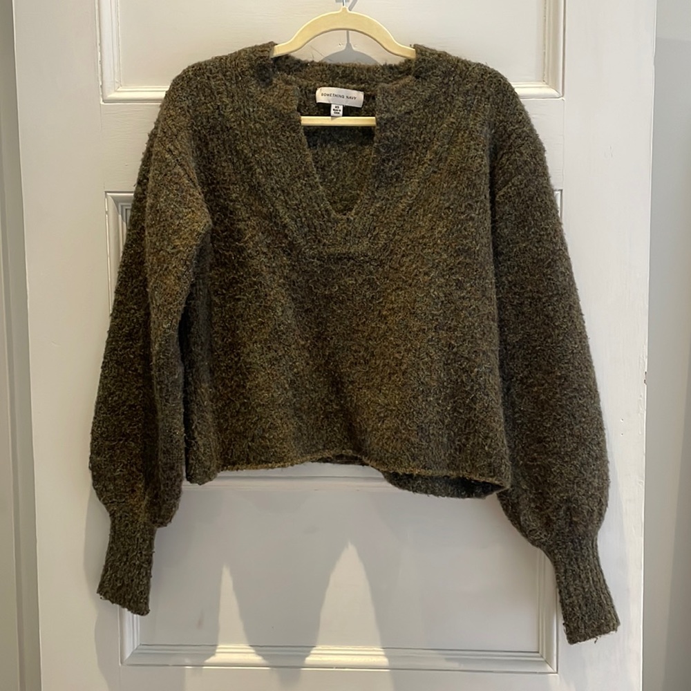 Something Navy Balloon sleeve sweater